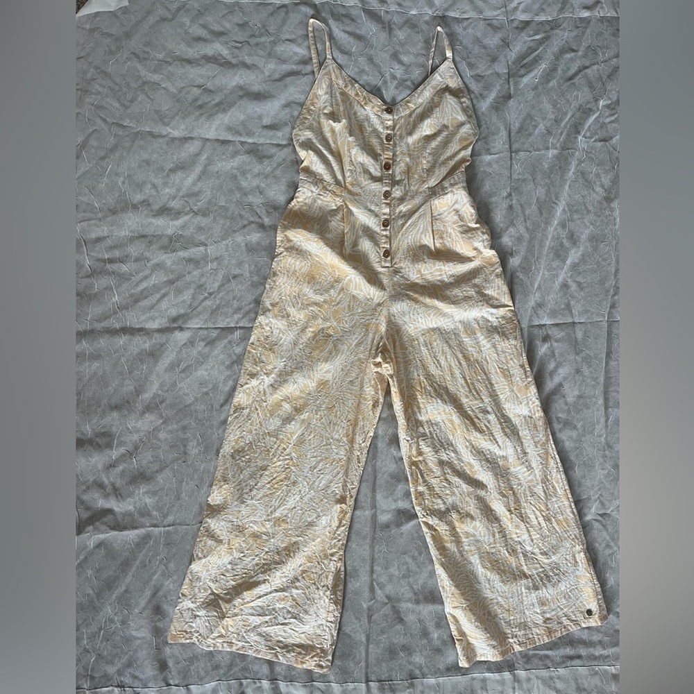Roxy Boho Floral White and Yellow Jumpsuit
